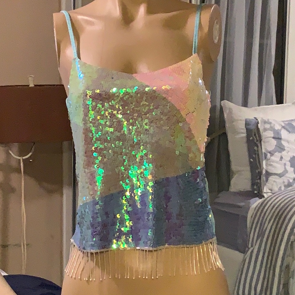 Sequined tank top